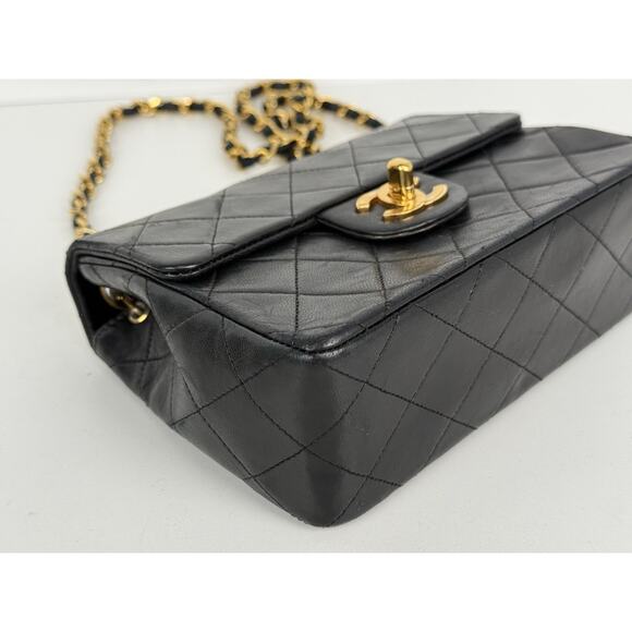 Chanel Classic Mini Square Single Flap Bag Black with Gold Hardware B-2 - Picture 8 of 16